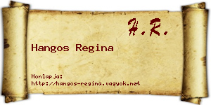 Hangos Regina névjegykártya